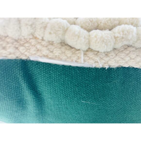 Christmas Tree Loops Holiday Throw Pillow Green Cream Hooked Mina Victory XMAS - Picture 11 of 11